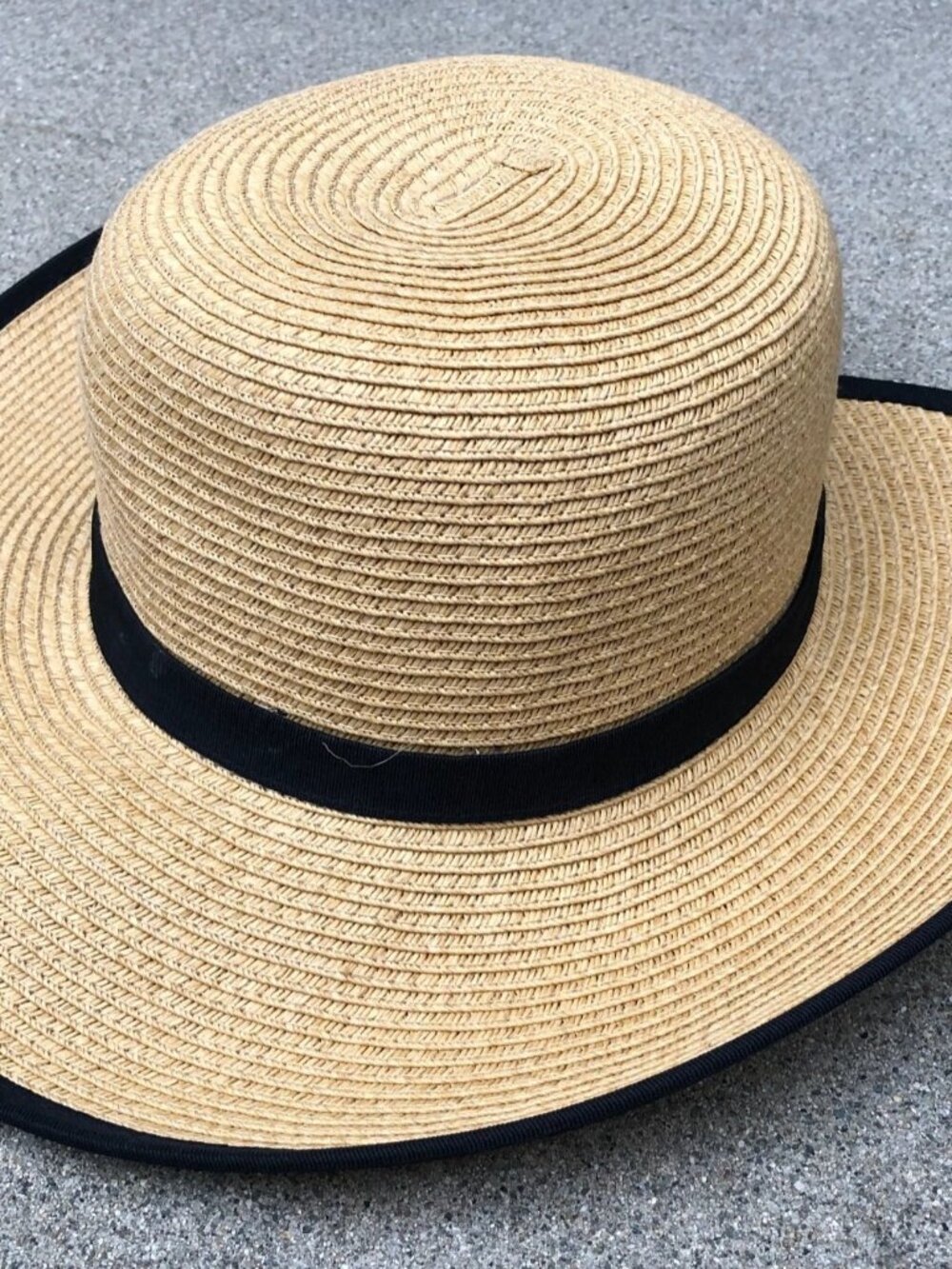 Scala Natural Straw Wide Brim Sun Hat with Black Band